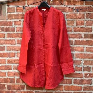 Eileen Fisher Linen Tunic (Size S) Red